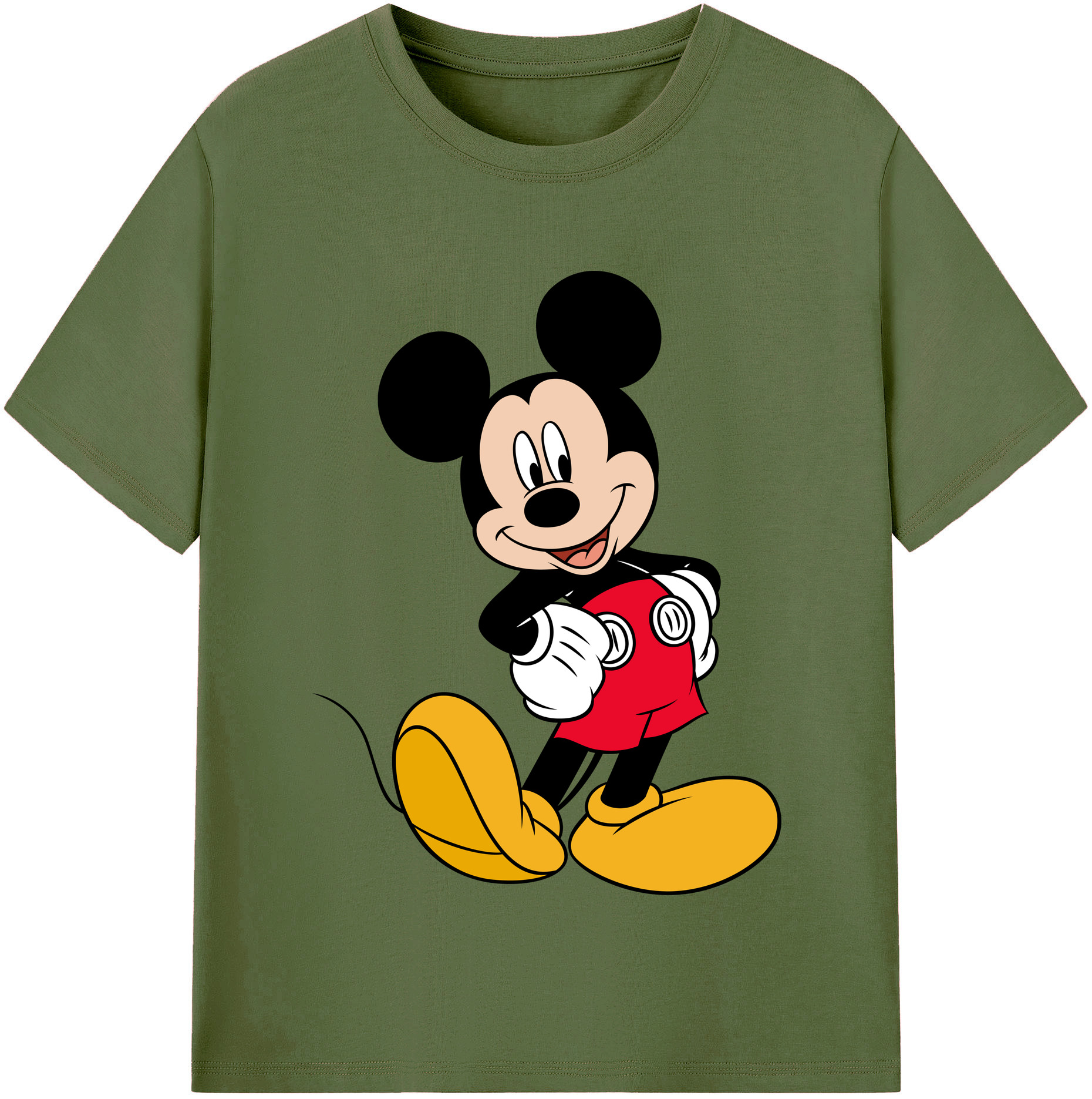 （画像用） ミッキーマウス Mickey Mouse 綿100％半袖Tシャツ（フロントプリント）